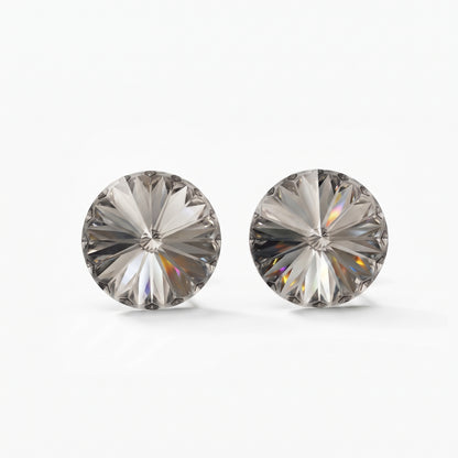 Ella Crystal Stud Earrings - Silver Shade