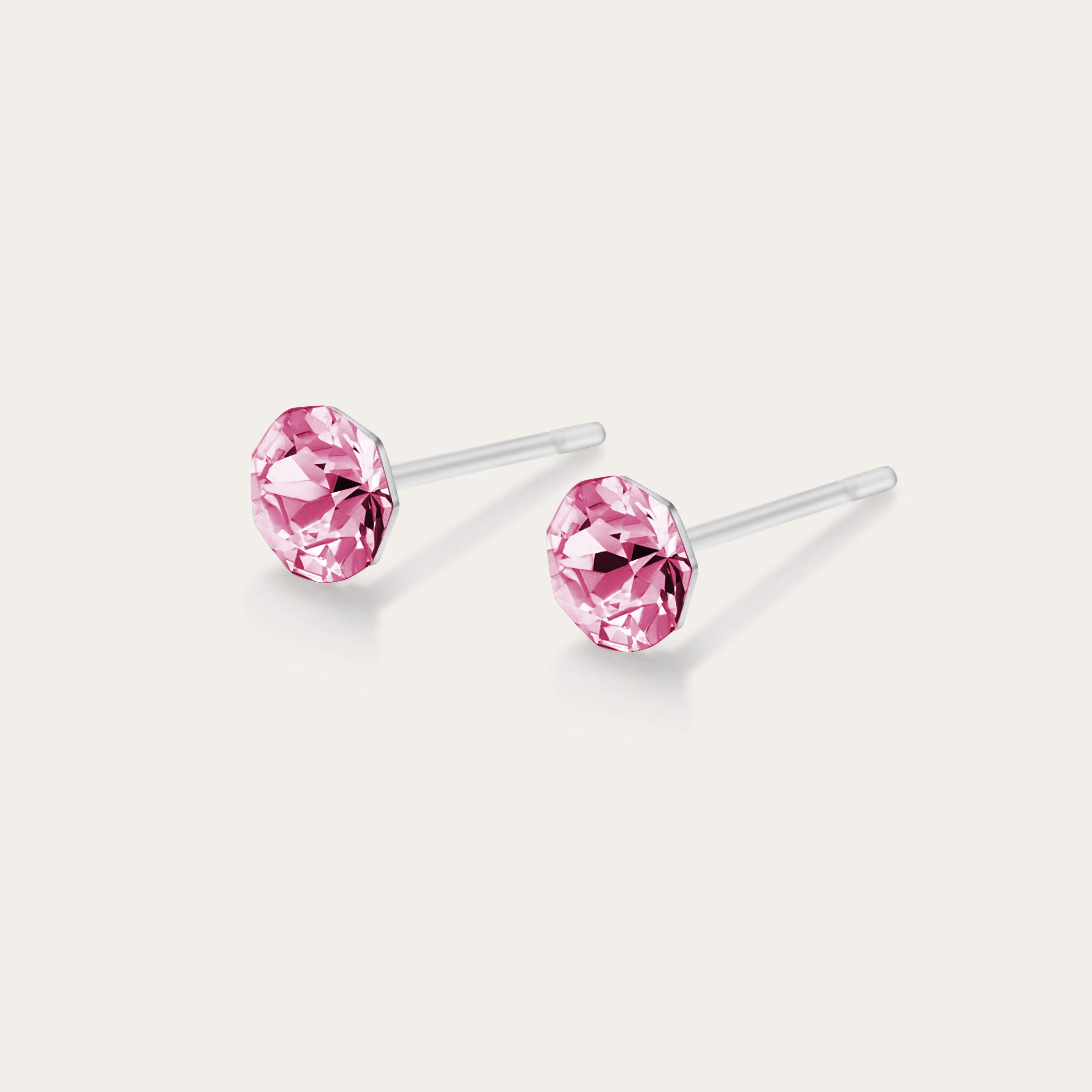 Clara - Light Rose - Cristal rose de 4 mm - Boucles d&