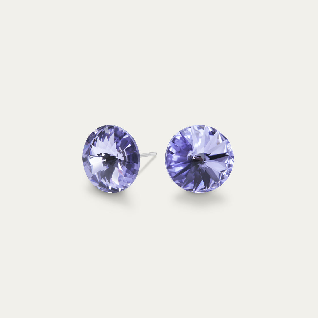 Mila - Provence Lavender - 8mm Purple Color Crystal - Hypoallergenic Stainless Steel Stud Earring