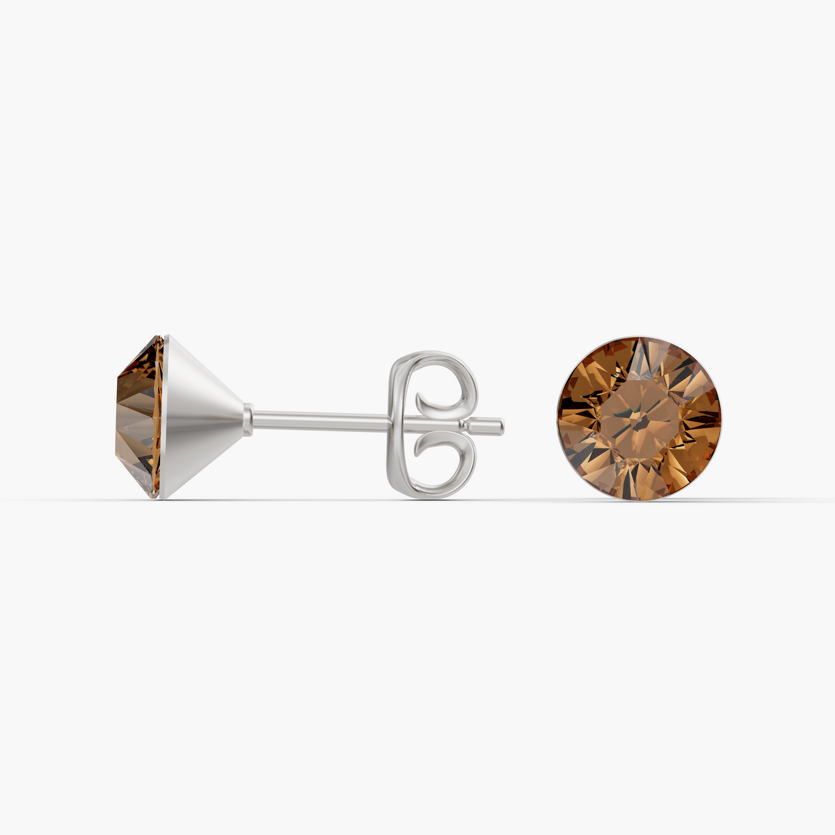 Aurora Crystal Stud Earrings - Light Colorado Topaz - Seona