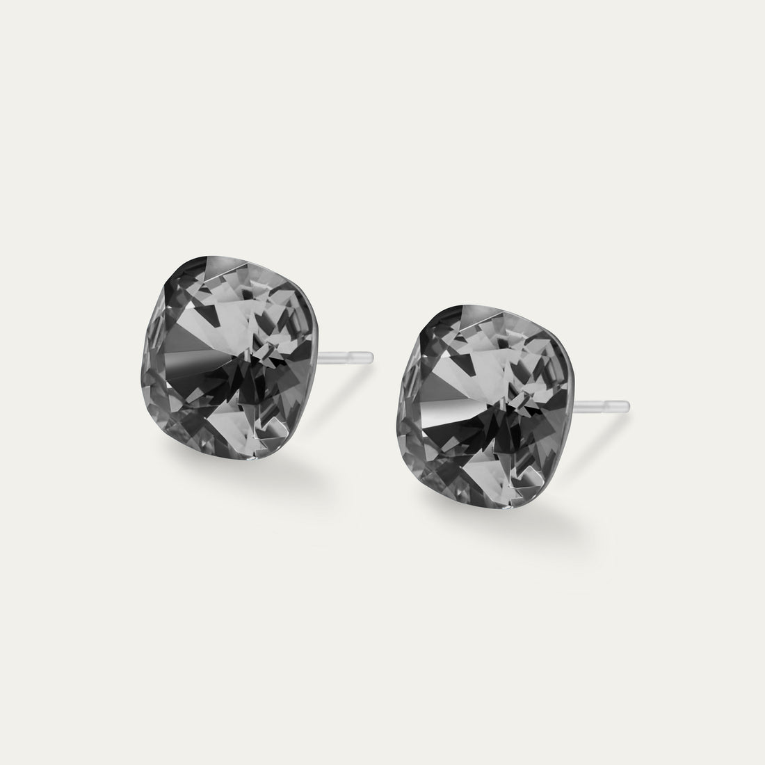 Sophia - Silver Night - Coussin en cristal de couleur noire de 10 mm - Boucles d&