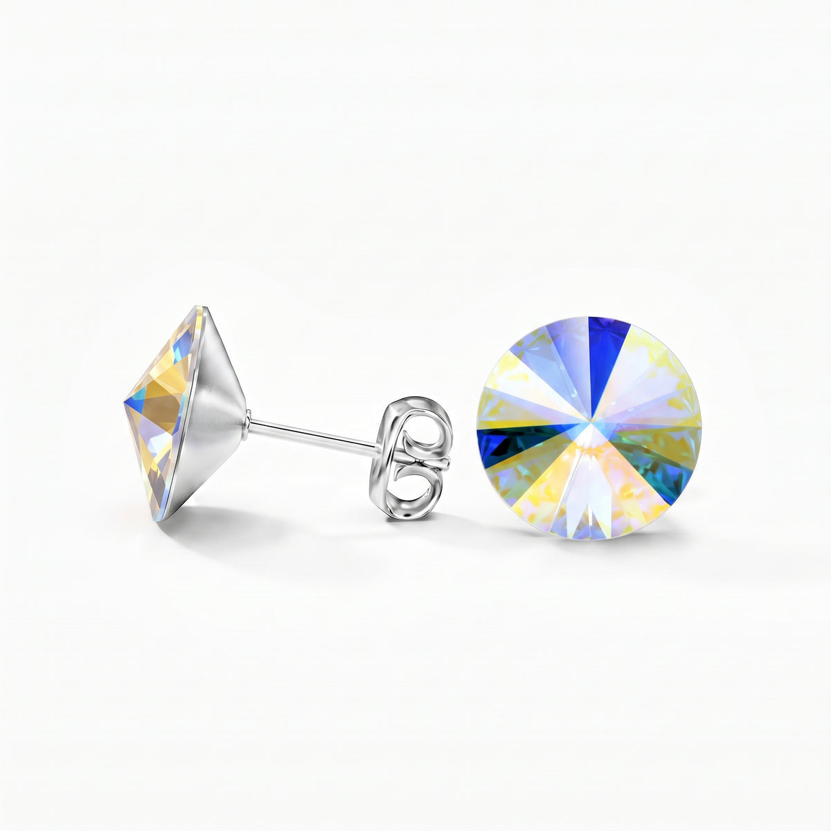 Ella Crystal Stud Earrings - Aurore Boreale