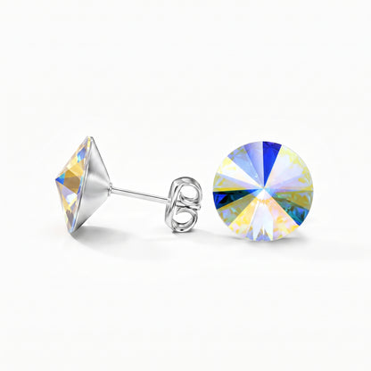 Ella Crystal Stud Earrings - Aurore Boreale