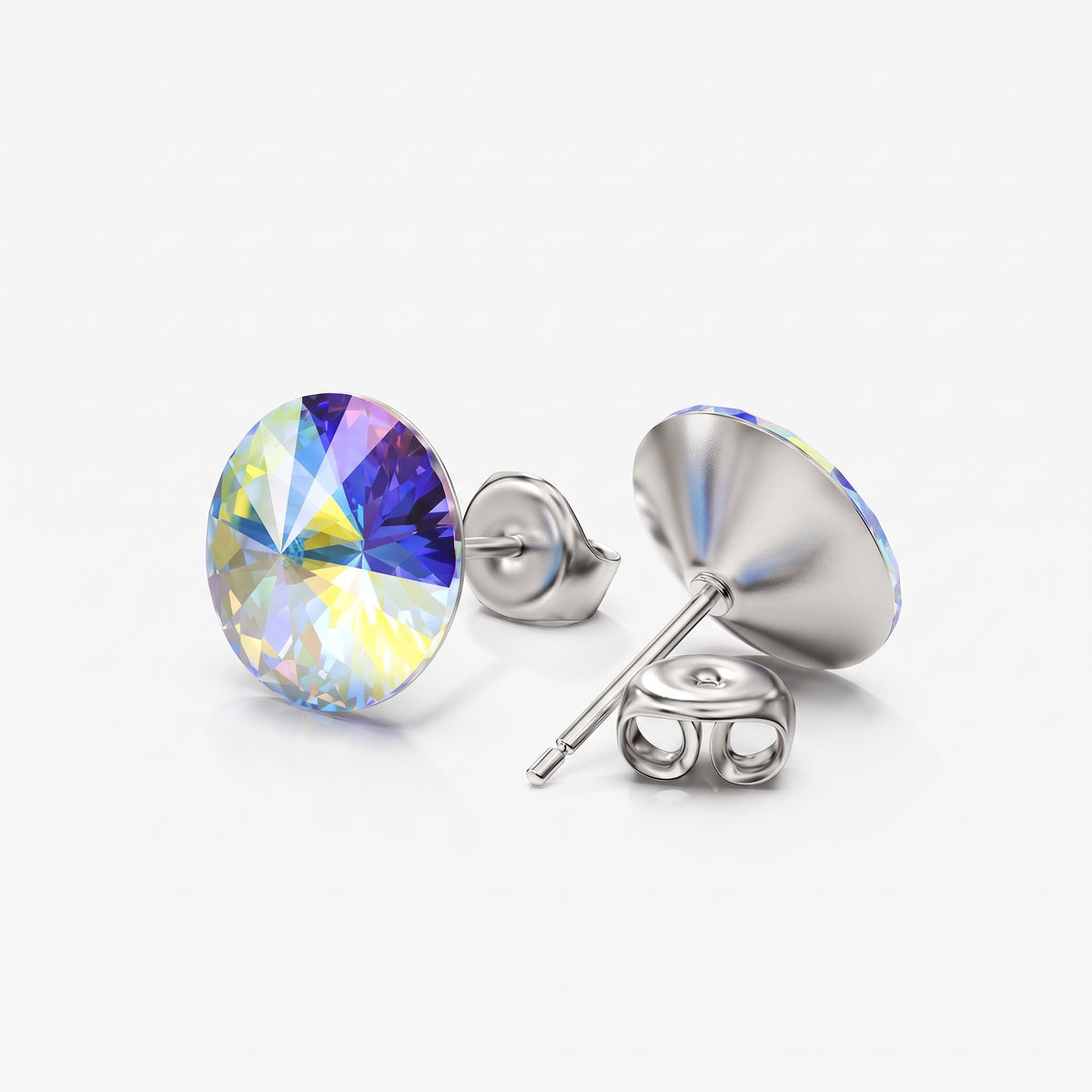 Ella Crystal Stud Earrings - Aurore Boreale