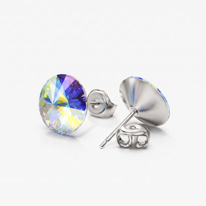 Ella Crystal Stud Earrings - Aurore Boreale