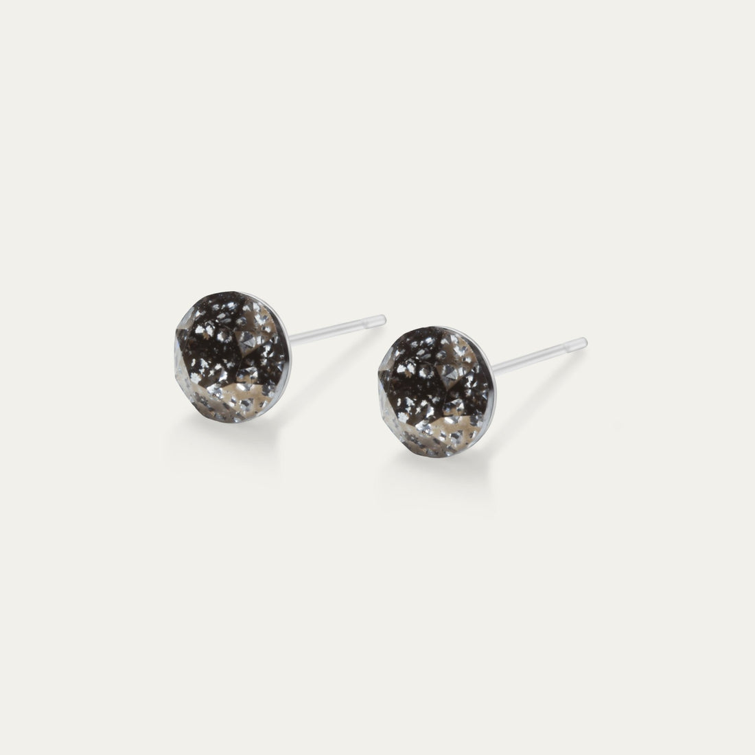 Aurora - Black Patina - 6mm Black &amp; Patina Color Crystal - Hypoallergenic Stainless Steel Stud Earring - Earrings - Aurora - Xirius - 6 - 898 - White - Patina - Seona