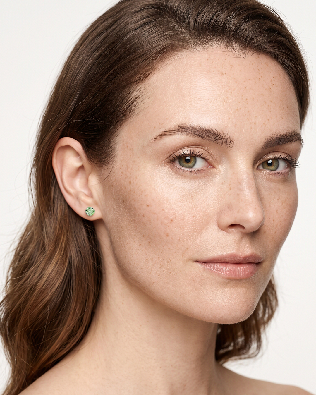 Aurora Crystal Stud Earrings - Chrysolite