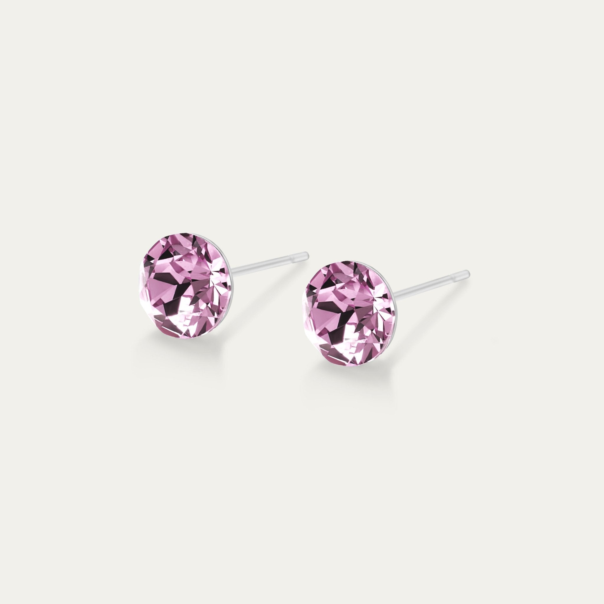 Aurora - Light Amethyst - 6mm Purple Color Crystal - Hypoallergenic Stainless Steel Stud Earring - Earrings - Aurora - Xirius - 6 - 212 - Light Amethyst - Seona