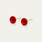 Aurora - Light Siam - 6mm Red Color Crystal - 18K Yellow Gold Post - Hypoallergenic Stainless Steel Stud Earring - Earrings - Aurora - Xirius - 6 - 227 - Light - Siam - GD - Seona