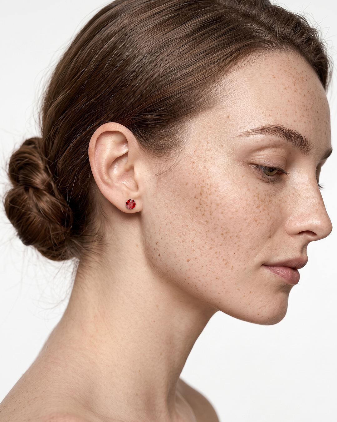 Aurora Crystal Stud Earrings - Light Siam - Seona