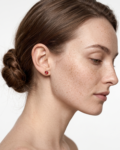 Aurora Crystal Stud Earrings - Light Siam - Seona