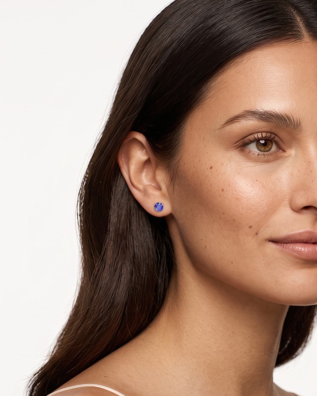 Aurora Crystal Stud Earrings - Tanzanite - Seona
