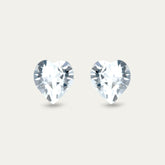 Ciella - Crystal - 8mm Clear & White Color Crystal Heart - Hypoallergenic Stainless Steel Stud Earring - Earrings - Ciella - heart - 001 - crystal - 8mm - Seona