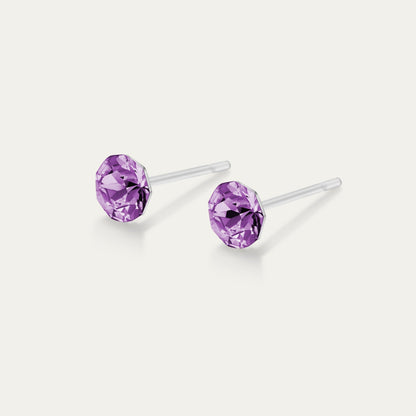 Clara - Violet - 4mm Purple Color Crystal - Hypoallergenic Stainless Steel Stud Earring - Earrings - Clara - Xirius - 4 - 371 - Violet - Seona