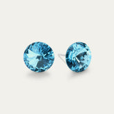 Ella - Aquamarine - 10mm Blue & Green & Iridescent Color Crystal - Hypoallergenic Stainless Steel Stud Earring - Earrings - Ella - Rivoli - 10 - 202 - Aquamarine - Seona