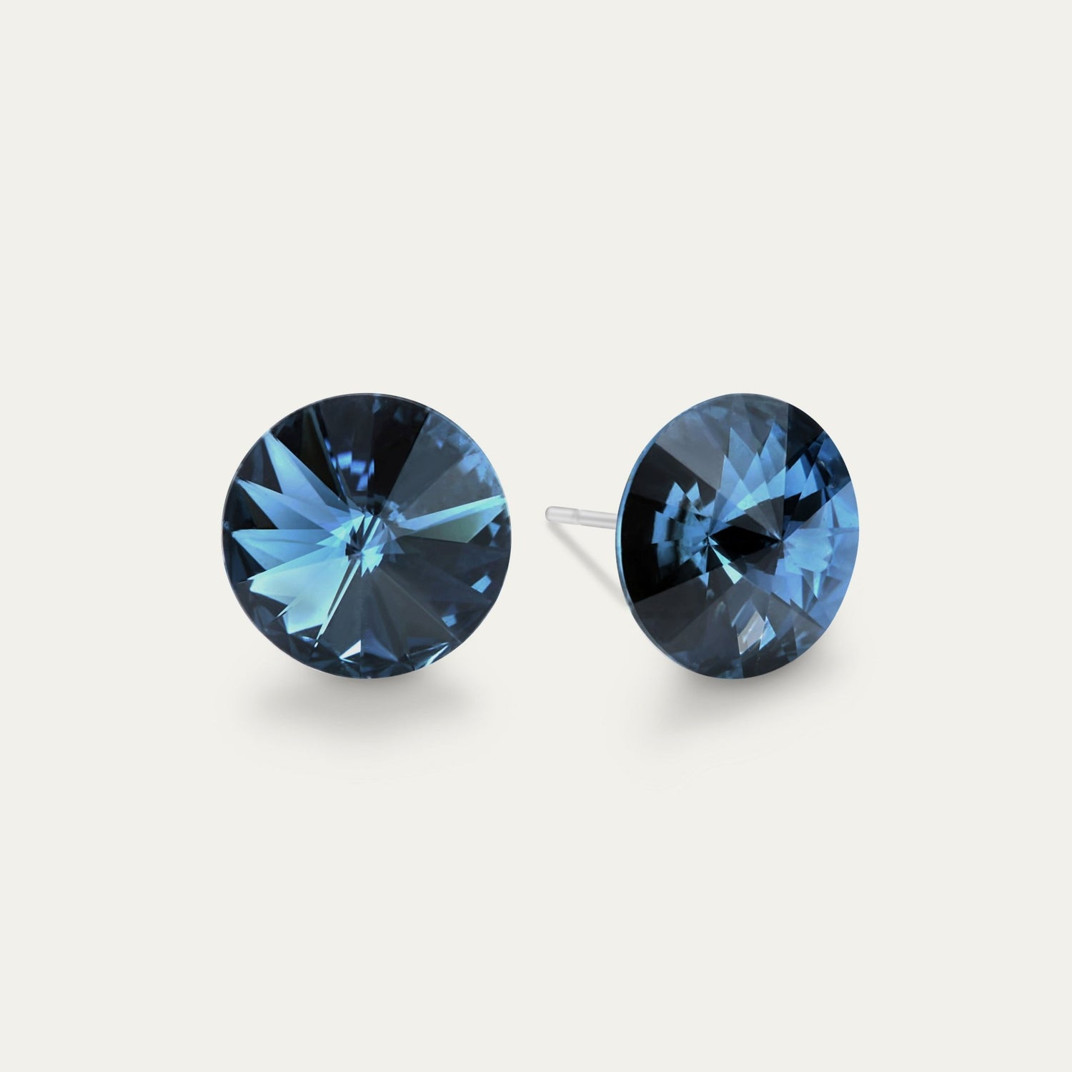 Ella - Montana - 10mm Blue Color Crystal - Hypoallergenic Stainless Steel Stud Earring - Earrings - Ella - Rivoli - 10 - 207 - Montana - Seona