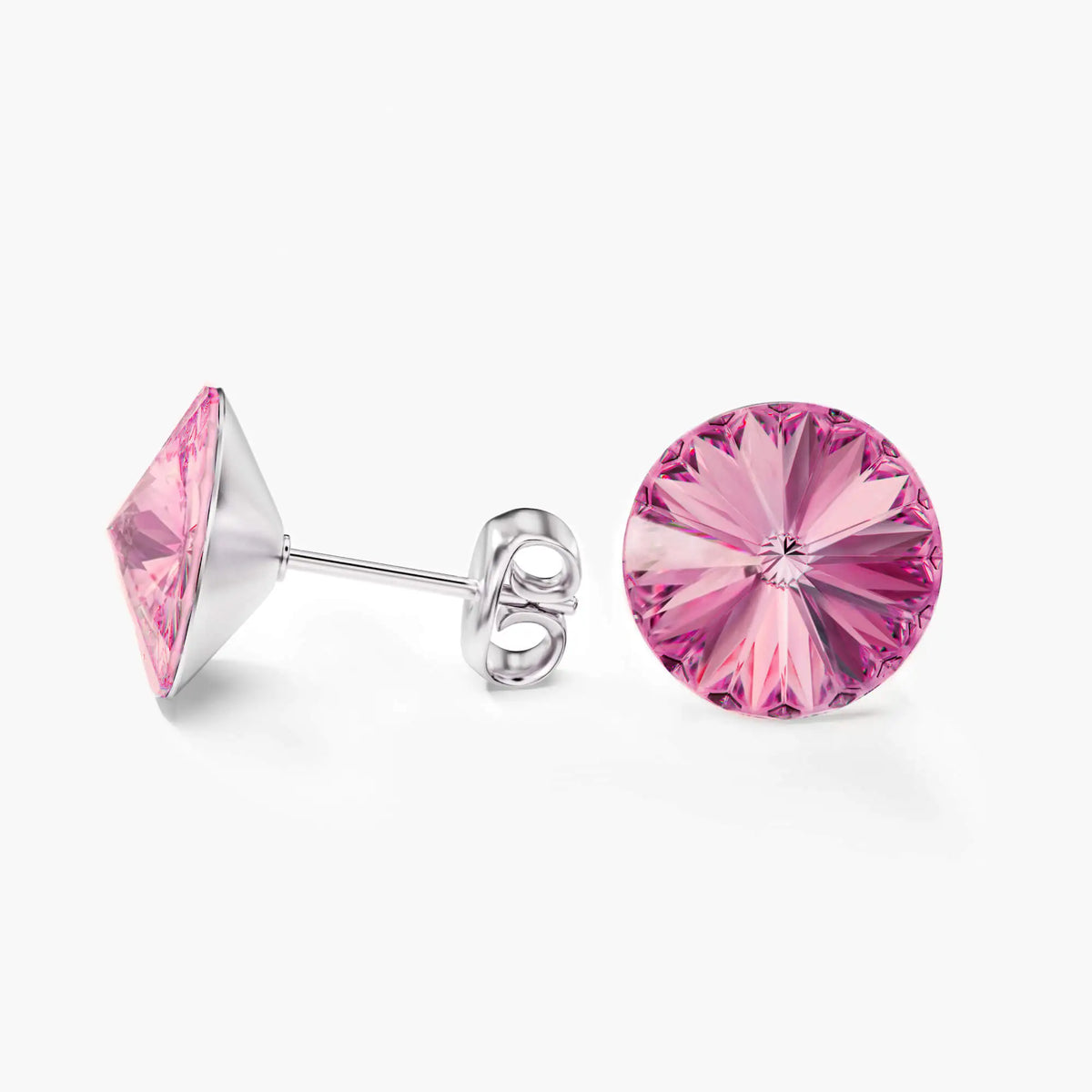 Ella Crystal Stud Earrings - Rose