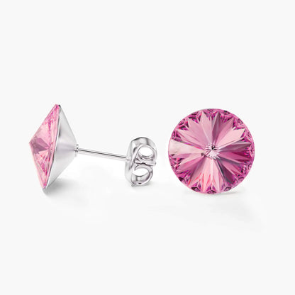 Ella Crystal Stud Earrings - Rose