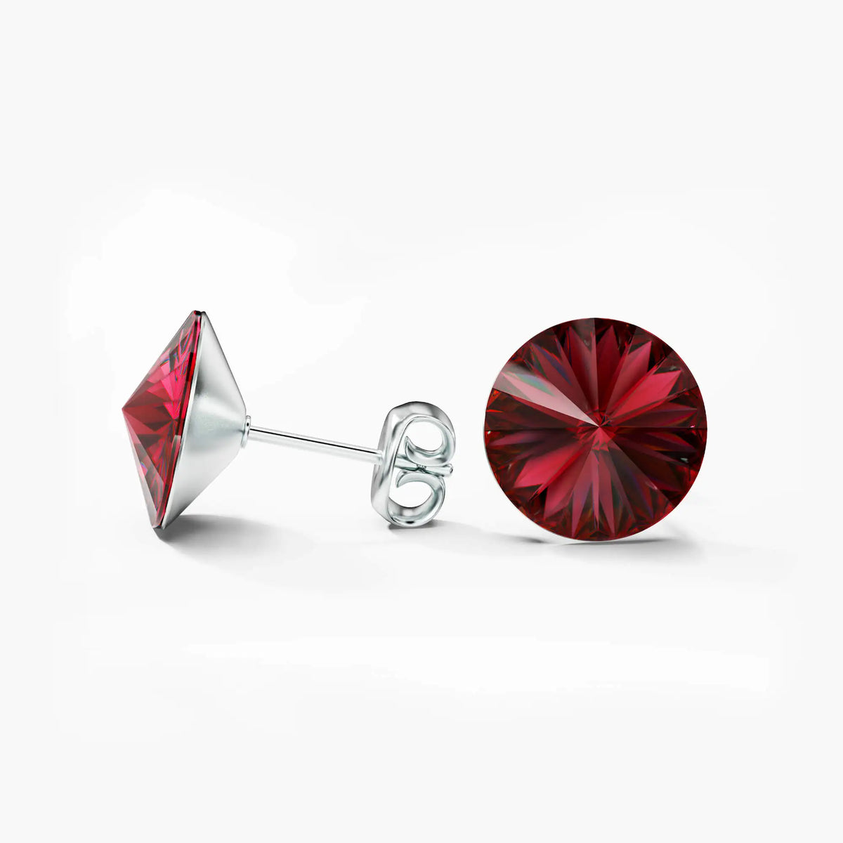 Ella - Siam - Cristal de couleur rouge 10 mm - Boucles d&