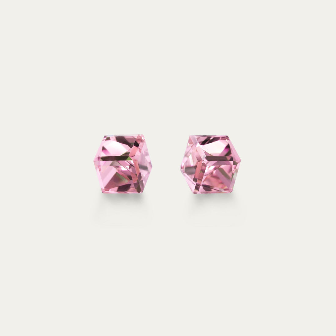 Irene - Light Rose - 4mm Pink Color Cubic Crystal - Hypoallergenic Stainless Steel Stud Earring - Earrings - irene - cubic - 4mm - 223 - light - rose - Seona