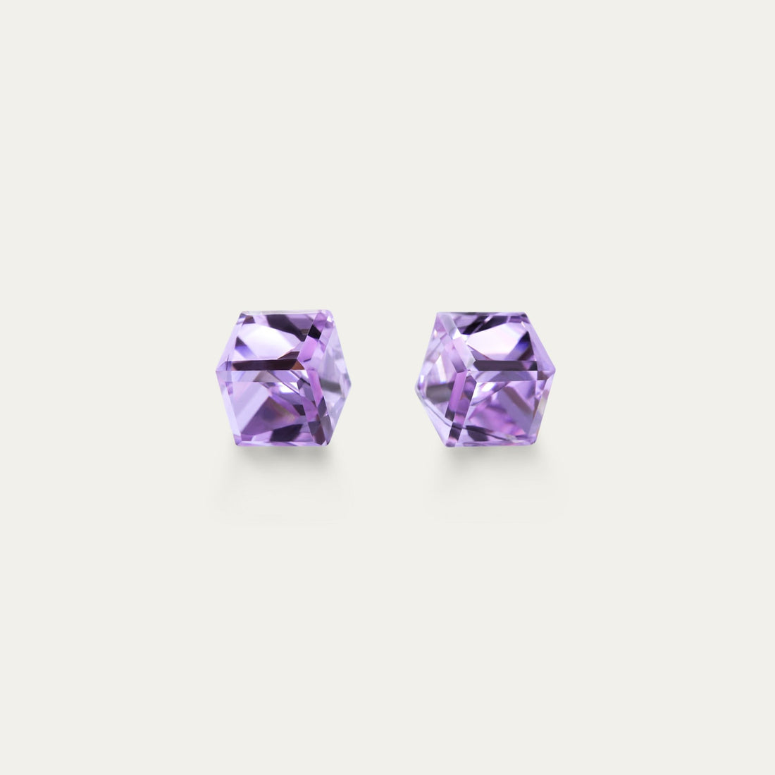 Irene - Violet - 4mm Purple Color Cubic Crystal - Hypoallergenic Stainless Steel Stud Earring - Earrings - irene - cubic - 4mm - 371 - violet - Seona