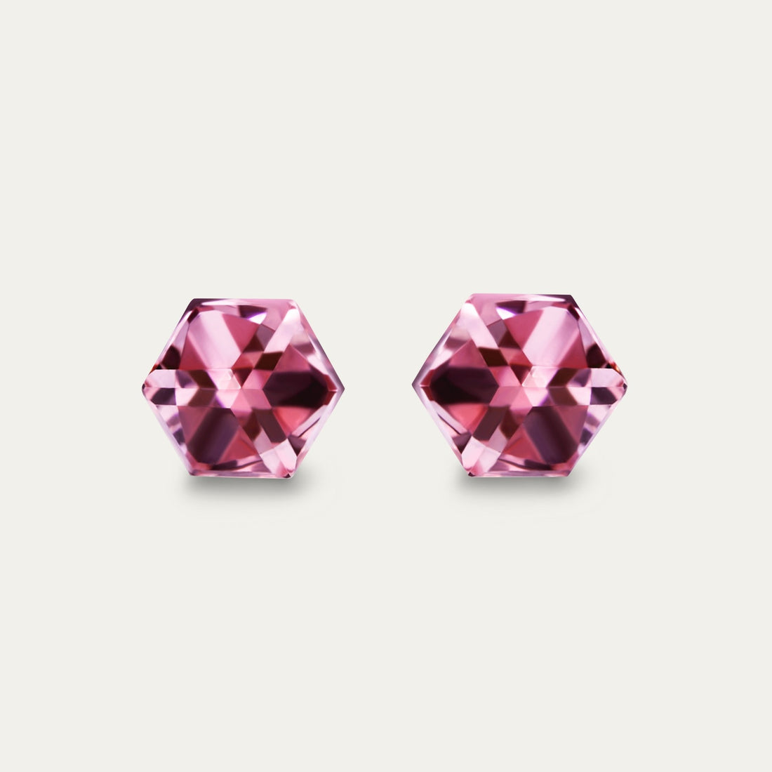 Iris - Light Rose - 6mm Pink Color Cubic Crystal - Hypoallergenic Stainless Steel Stud Earring - Earrings - iris - cubic - 6mm - 223 - light - rose - Seona