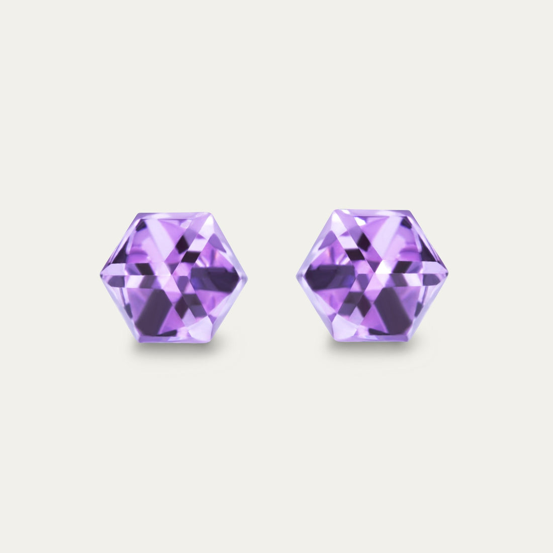 Iris - Violet - 6mm Purple Color Cubic Crystal - Hypoallergenic Stainless Steel Stud Earring - Earrings - iris - cubic - 6mm - 371 - violet - Seona