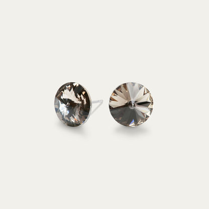 Mila - Greige - 8mm Grey Color Crystal - Hypoallergenic Stainless Steel Stud Earring - Earrings - Mila - Rivoli - 8 - 284 - Greige - Seona