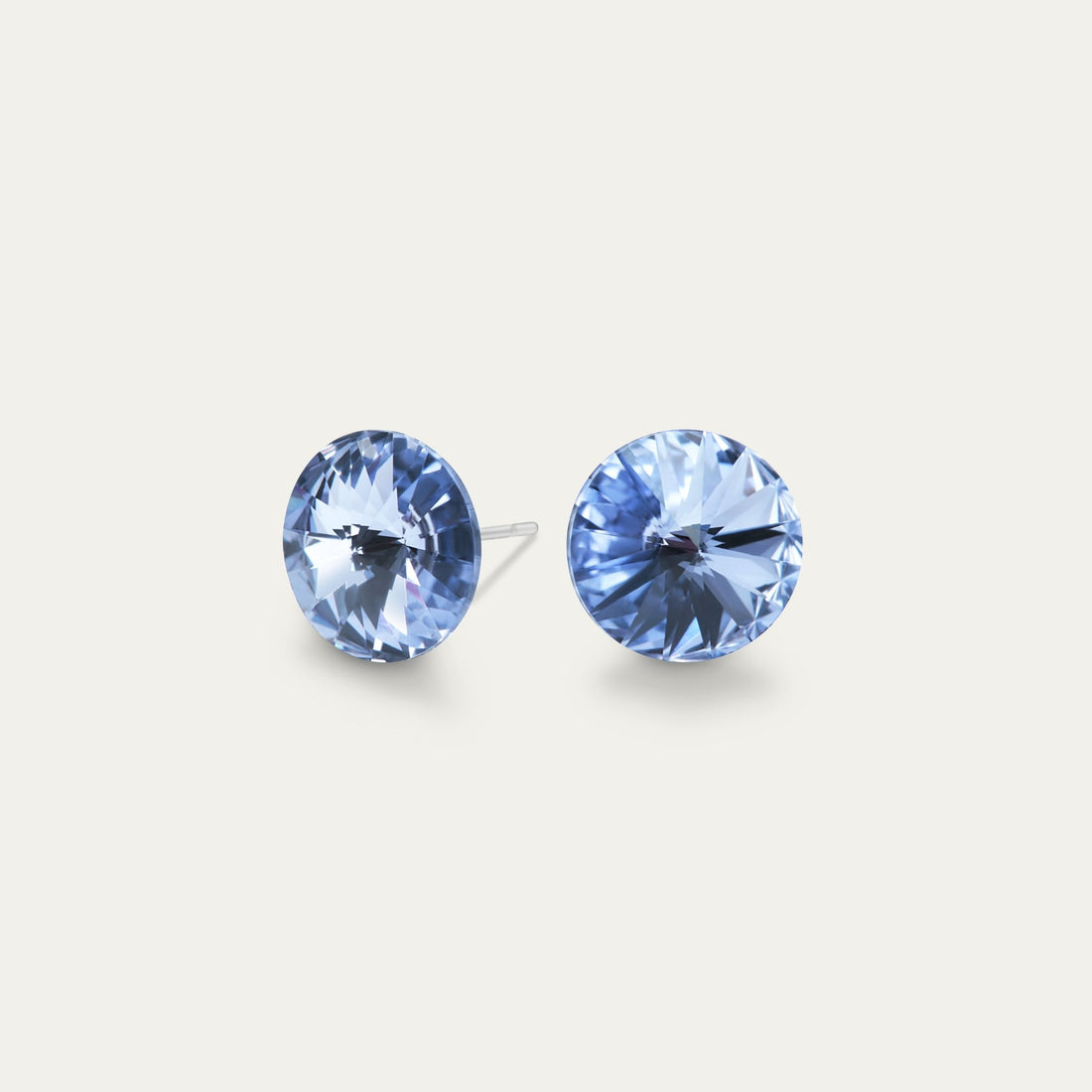 Mila - Light Sapphire - 8mm Blue Color Crystal - Hypoallergenic Stainless Steel Stud Earring - Earrings - Mila - Rivoli - 8 - 211 - Light - Sapphire - Seona