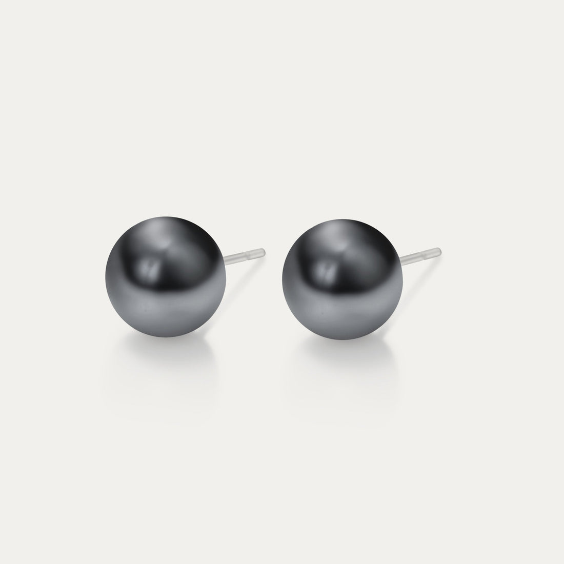 Perla - Black 8mm Pearl - Hypoallergenic Stainless Steel Stud Earring - Pearl Earrings - perla - 298 - black - pearl - 8mm - Seona