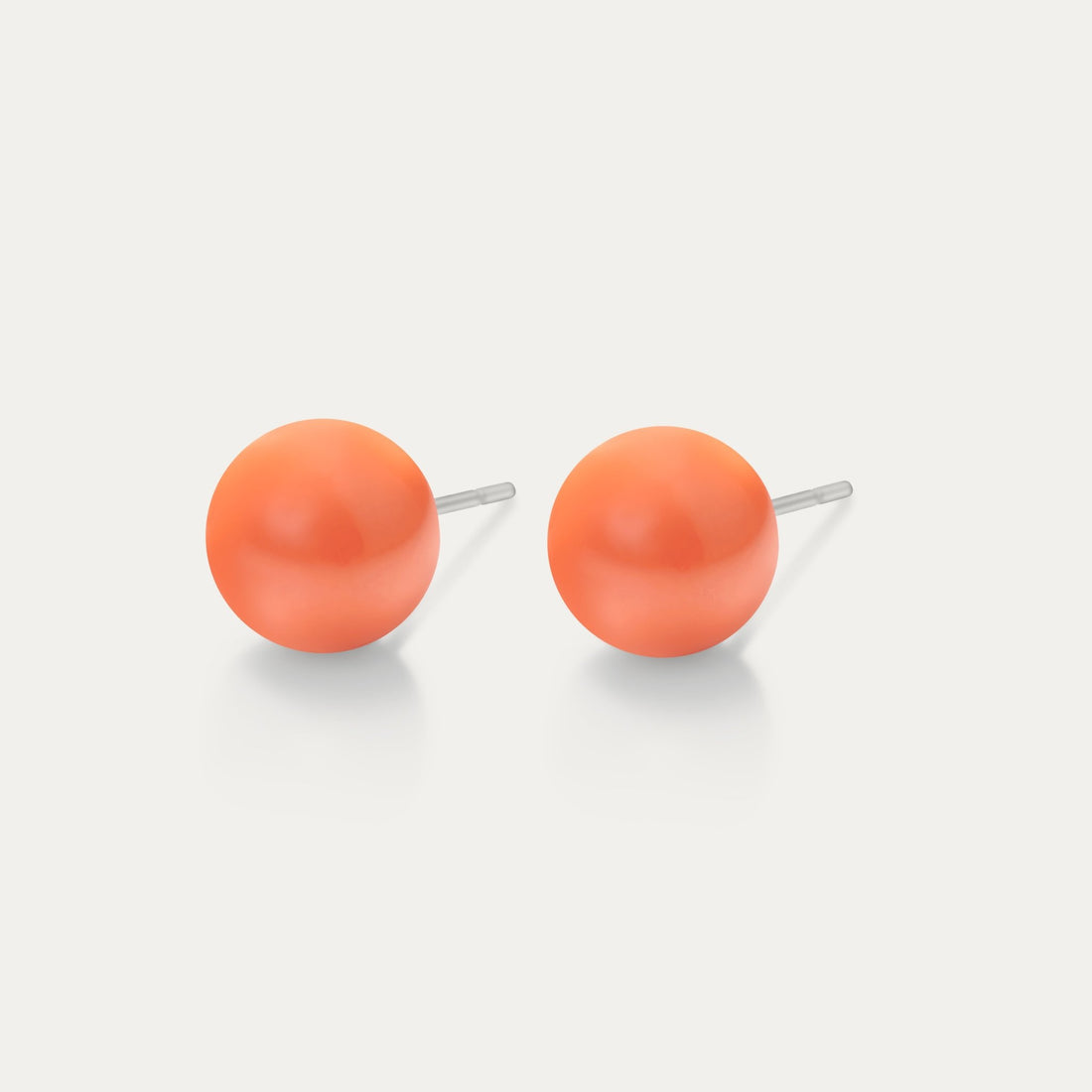 Perla - Coral 8mm Pearl - Hypoallergenic Stainless Steel Stud Earring - Pearl Earrings - perla - 621 - coral - pearl - 8mm - Seona
