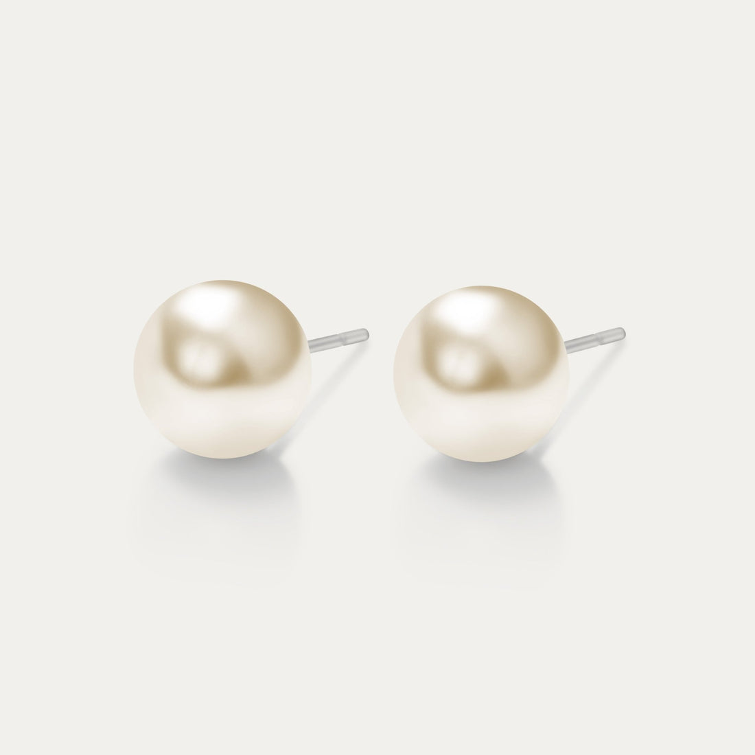 Perla - Cream 10mm Pearl - Hypoallergenic Stainless Steel Stud Earring - Pearl Earrings - perla - classic - cream - pearl - 10mm - Seona