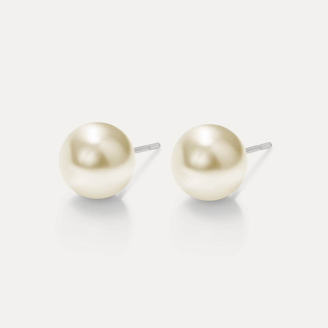Perla - Creamrose 10mm Pearl - Hypoallergenic Stainless Steel Stud Earring - Pearl Earrings - perla - 621 - creamrose - pearl - 10mm - Seona