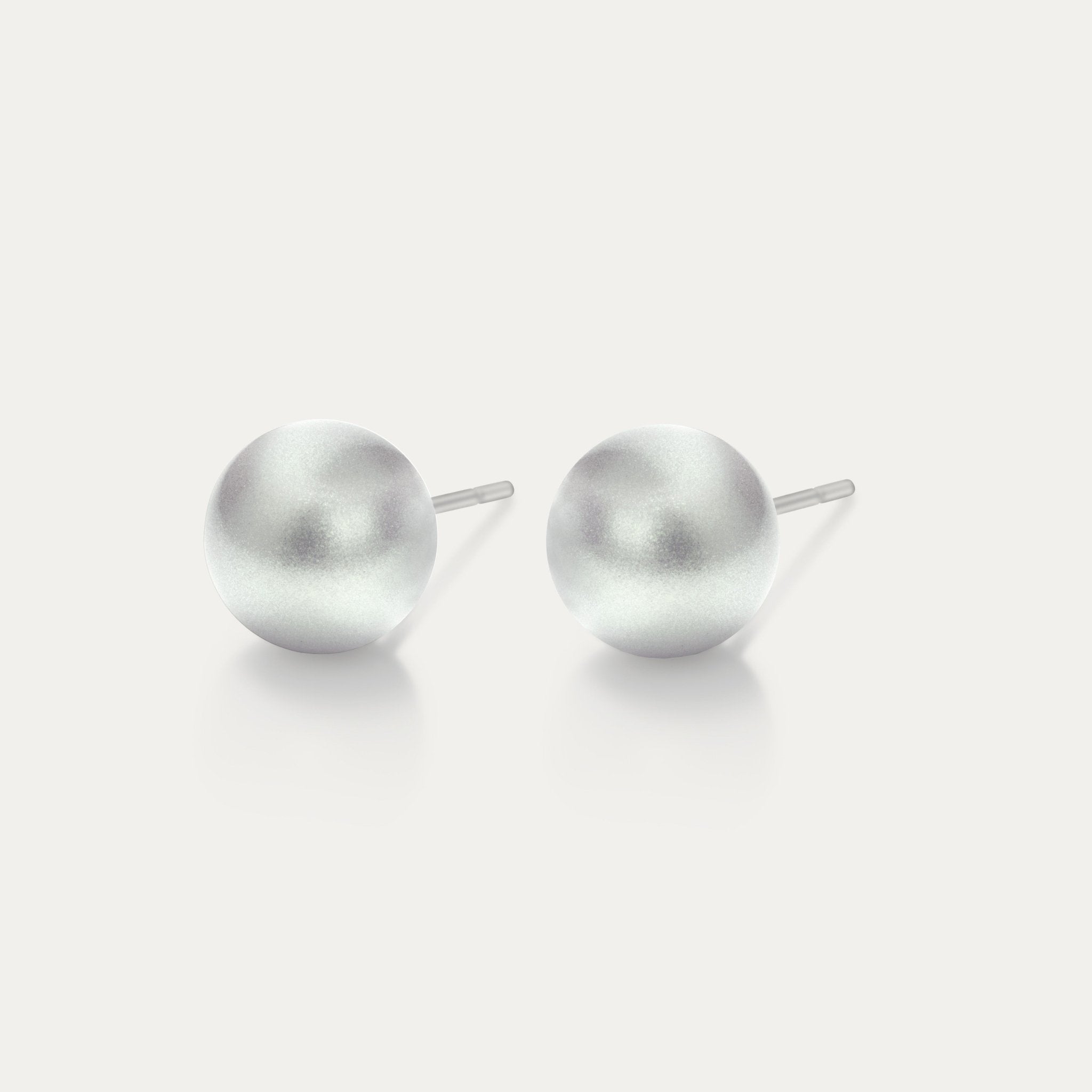 Perla - Iridescent Dove Grey 8mm Pearl - Hypoallergenic Stainless Steel Stud Earring - Pearl Earrings - perla - 954 - IR - dove - grey - pearl - 8mm - Seona