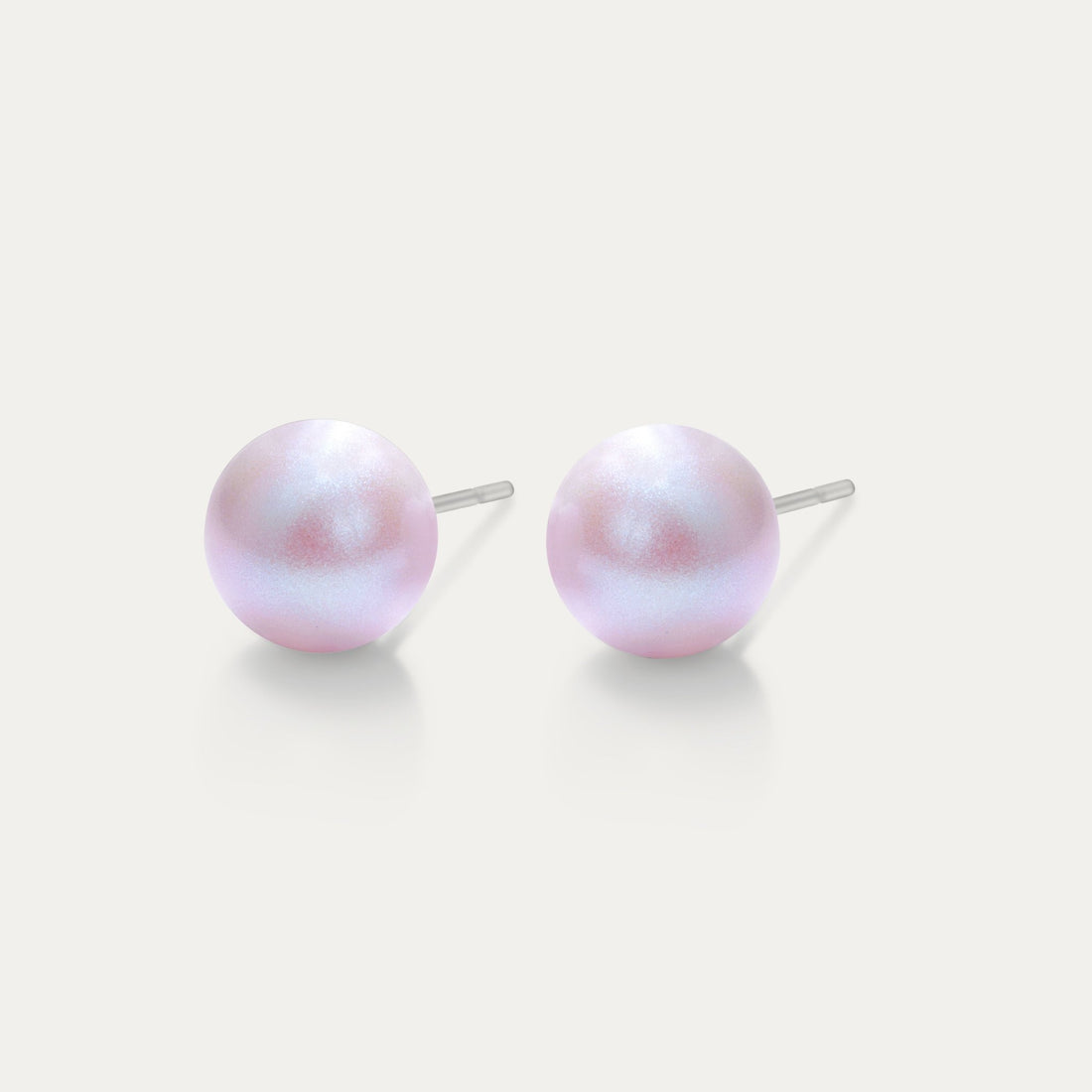 Perla - Iridescent Dreamy Rose 8mm Pearl - Hypoallergenic Stainless Steel Stud Earring - Pearl Earrings - perla - 2025 - IR - dreamy - rose - pearl - 8mm - Seona