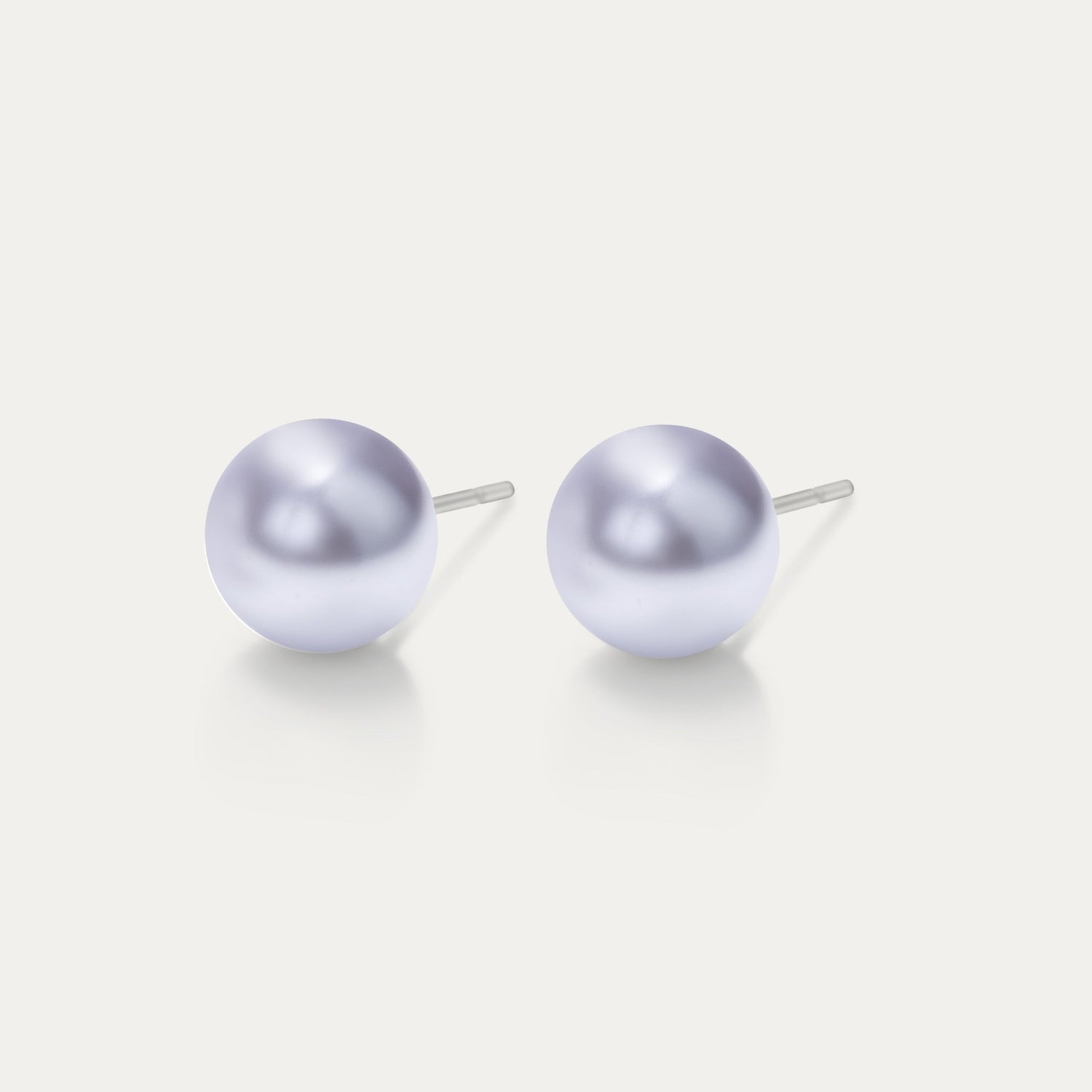 Perla - Lavender 8mm Pearl - Hypoallergenic Stainless Steel Stud Earring - Pearl Earrings - perla - 524 - lavender - pearl - 8mm - Seona