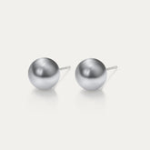 Perla - Light Grey 8mm Pearl - Hypoallergenic Stainless Steel Stud Earring - Pearl Earrings - perla - 616 - light - grey - pearl - 8mm - Seona