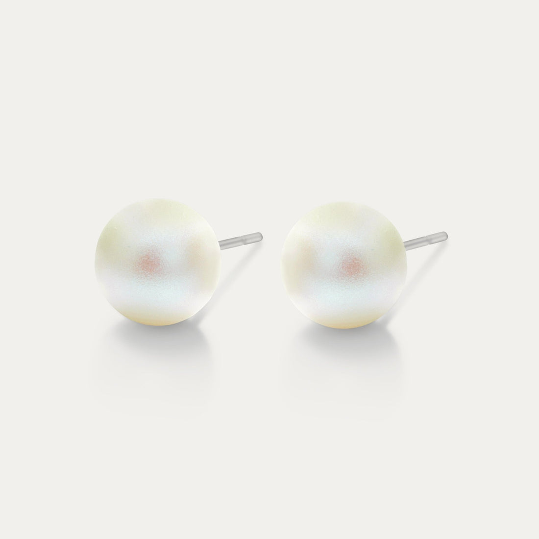 Perla - Pearlescent White 10mm Pearl - Hypoallergenic Stainless Steel Stud Earring - Pearl Earrings - perla - 969 - PL - white - pearl - 10mm - Seona