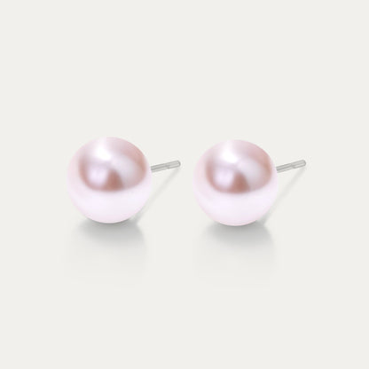 Perla - Rosaline 10mm Pearl - Hypoallergenic Stainless Steel Stud Earring - Pearl Earrings - perla - 294 - rosaline - pearl - 10mm - Seona